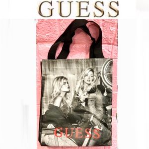 GUESS Reusable Tote bag with images of model size 11x9 NWOT